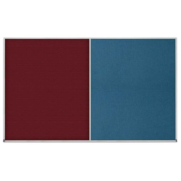 Triple Door Radius Corkboard, 72"x48", Sat, UV70055RC-SATIN-RUBBER